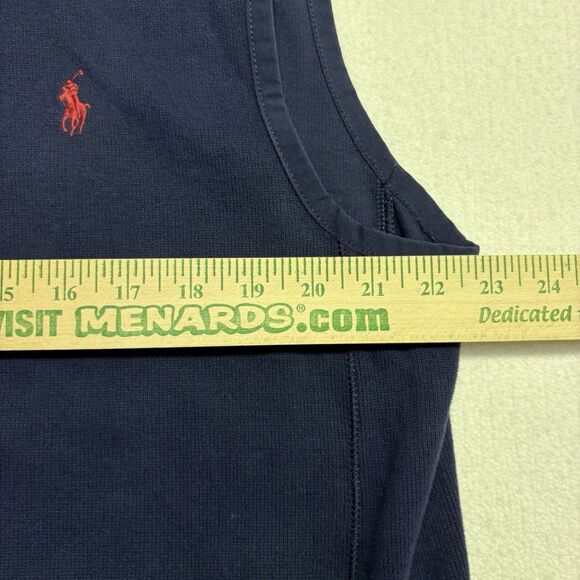 Polo Ralph Lauren Men’s Blue Full Zip Heavy Cotton Vest Zip Pockets Size L - Picture 5 of 6